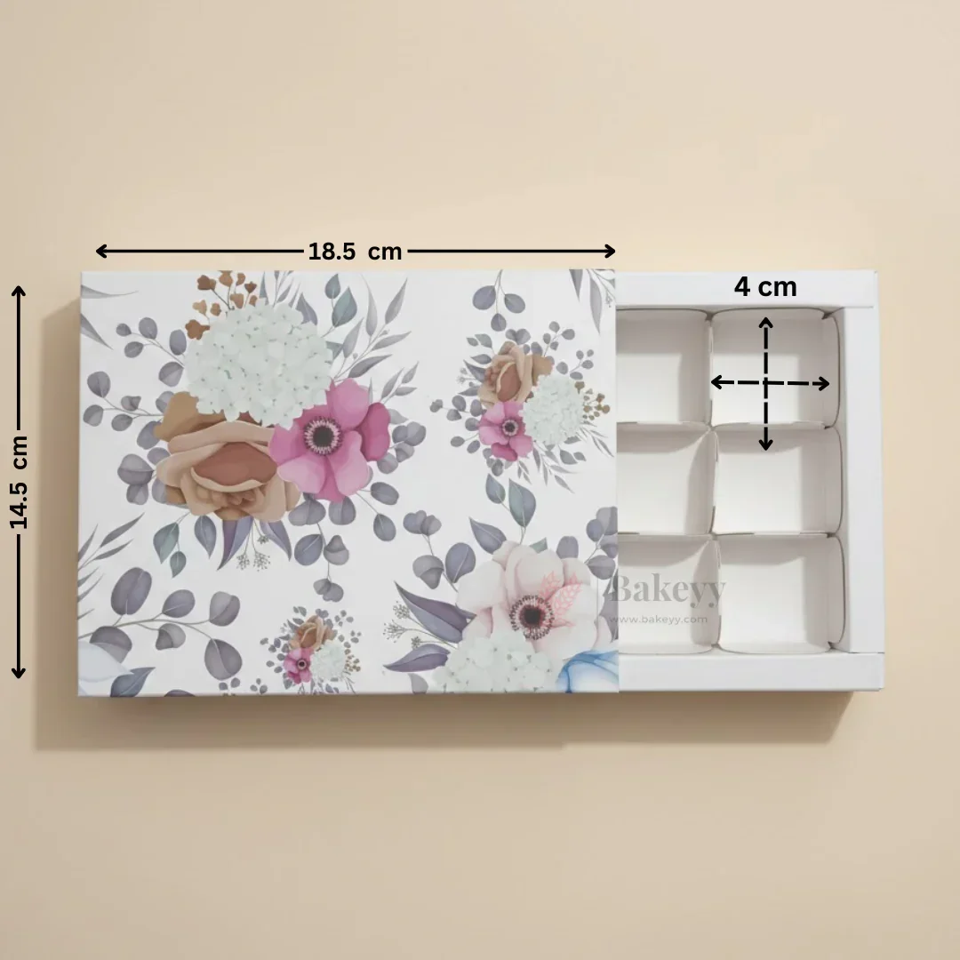 Floral Printed Chocolate Gift Box with Inner Tray | Premium Sleeve Box for Chocolates & Hampers | Multipurpose Box | Pack of 10 - Image 4