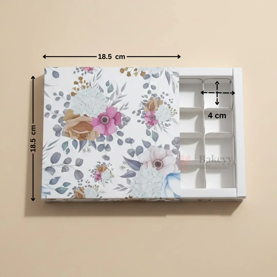 Floral Printed Chocolate Gift Box with Inner Tray | Premium Sleeve Box for Chocolates & Hampers | Multipurpose Box | Pack of 10 - Image 5