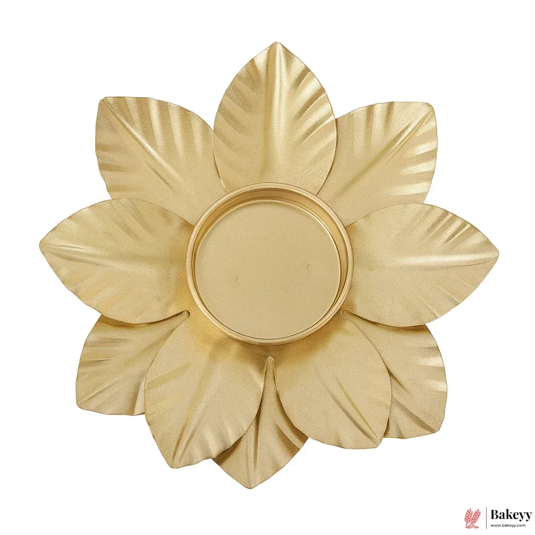 Gold Lotus Leaf Candle Holder | 1 Piece - Image 4
