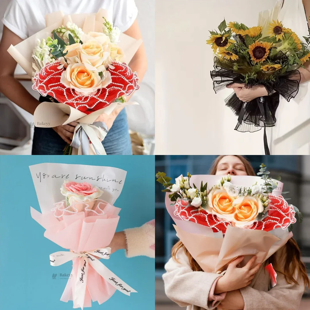 Flower Wrapping Mesh Roll | Decorative Bouquet Wrap | Florist Packaging | Pack of 1 - Image 3