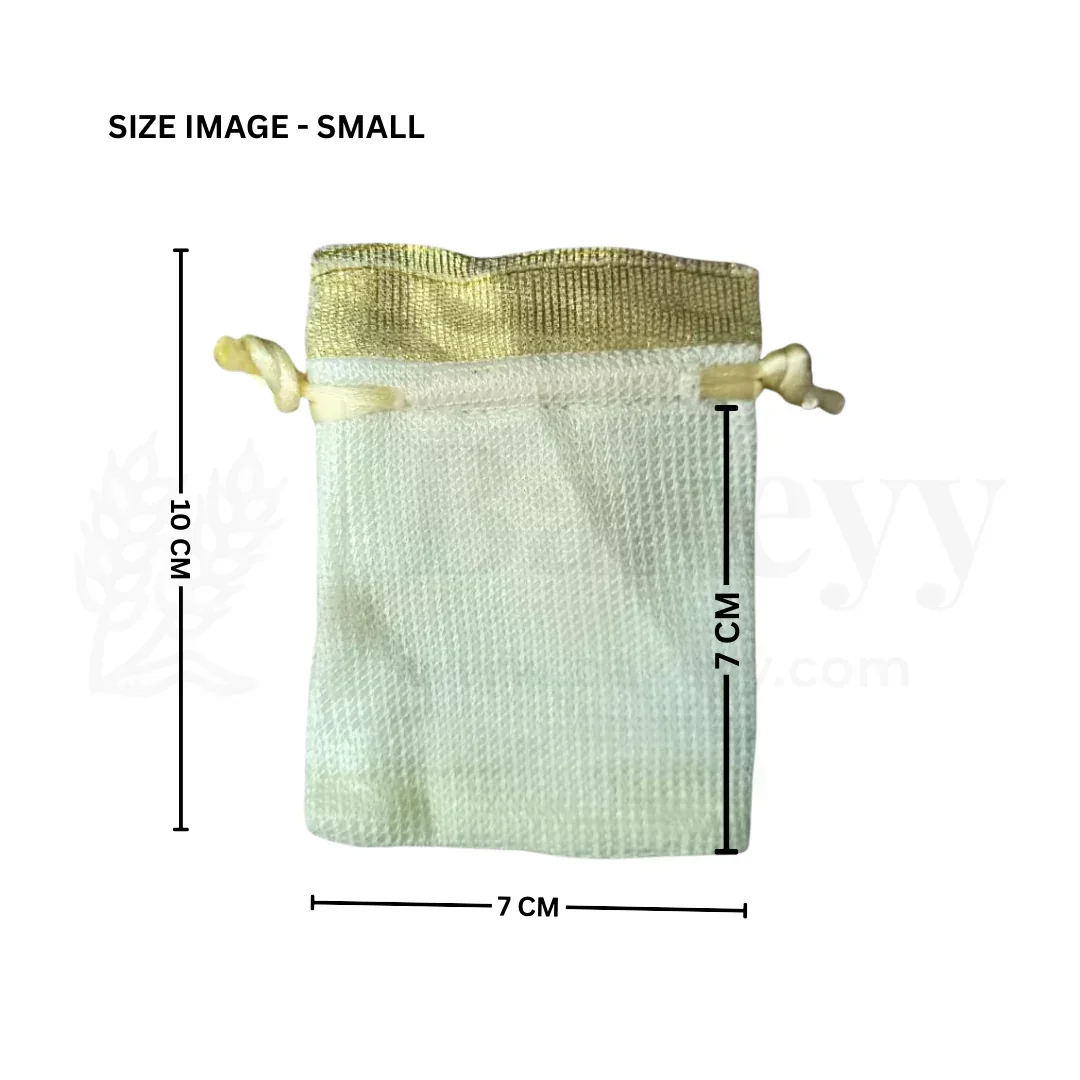 Foam Jute Potli Bag with Golden Top Border| Pack of 25 - Image 2