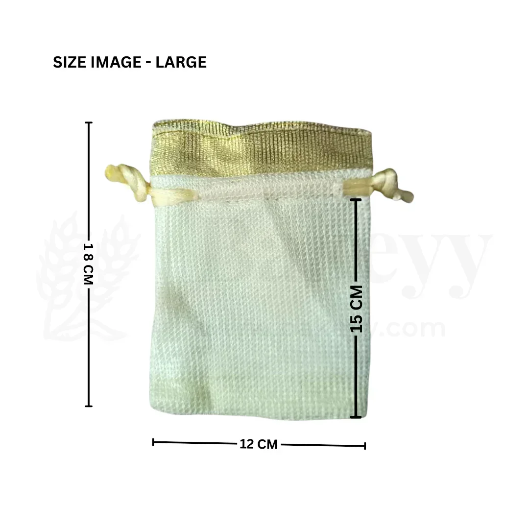 Foam Jute Potli Bag with Golden Top Border| Pack of 25 - Image 4