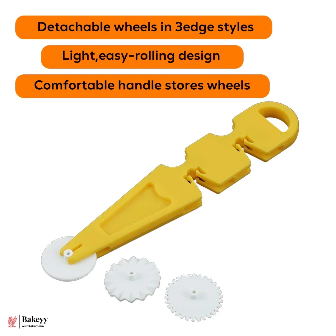 Fondant Cutter & Embosser Tool – With 3 Interchangeable Wheels | For Cake Decorating, Fondant, and Pastry Design - Image 4