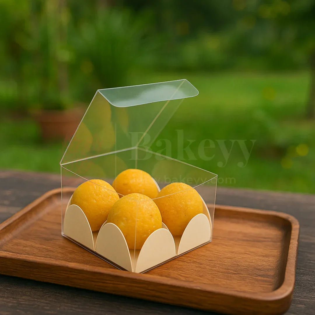Four Cavity Transparent Chocolate Box | Pack of 100 - Image 3