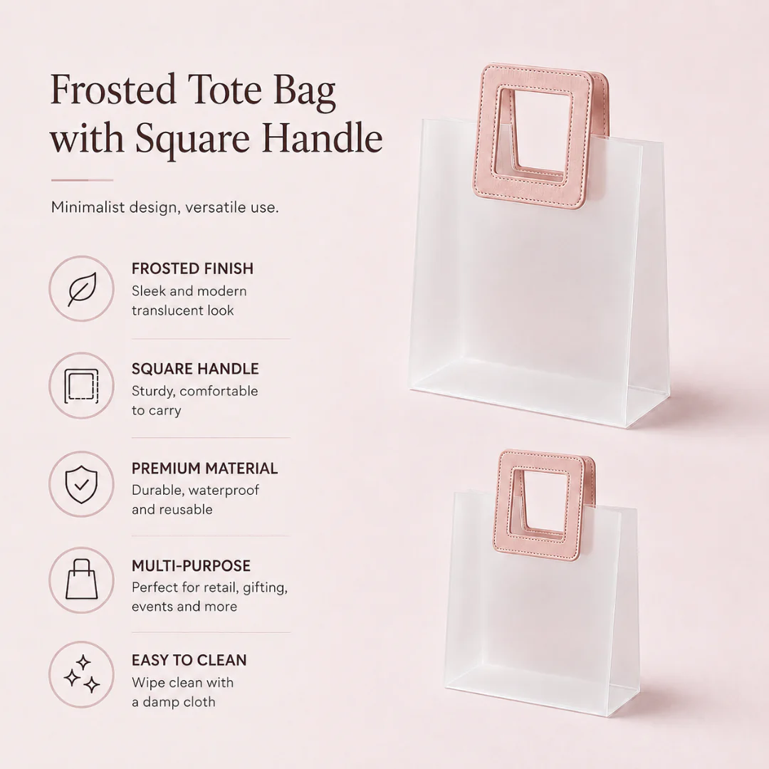 Frosted Carry Bag | Square Handle | 3 Sizes | Multiple Colours | Set 2 | Pack of 12 - Image 17
