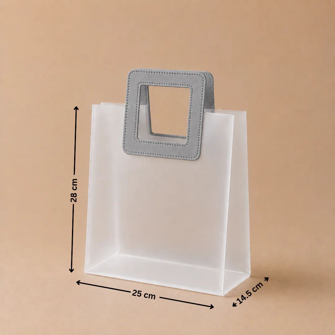 Frosted Carry Bag | Square Handle | 3 Sizes | Multiple Colours | Set 2 | Pack of 12 - Image 5