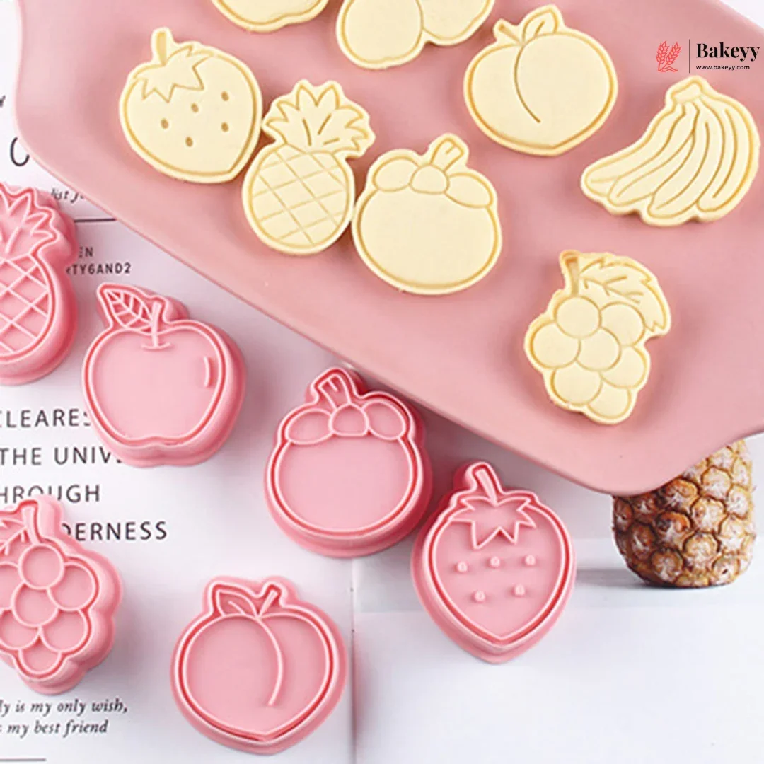 Fruit Theme Cookie Cutter & Embosser Set | 8 Piece | Pack of 1 - Image 3