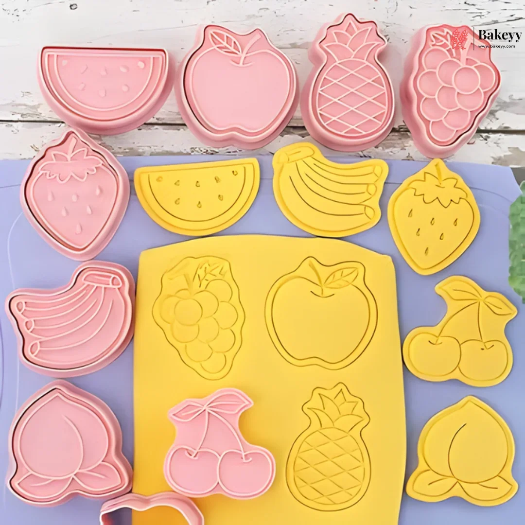 Fruit Theme Cookie Cutter & Embosser Set | 8 Piece | Pack of 1 - Image 4