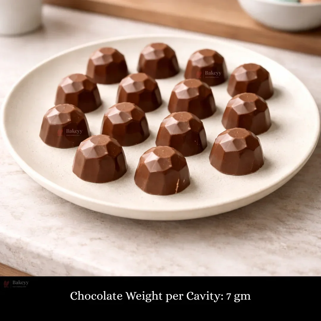 Mould 201 | Geometric Diamond Chocolate Mould | 15 Cavity | Pack of 1 - Image 3