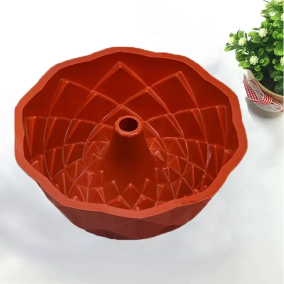 Geometric Dome Silicone Cake Mould | Diamond Pattern Bundt Design | Pack of 1 - Image 5