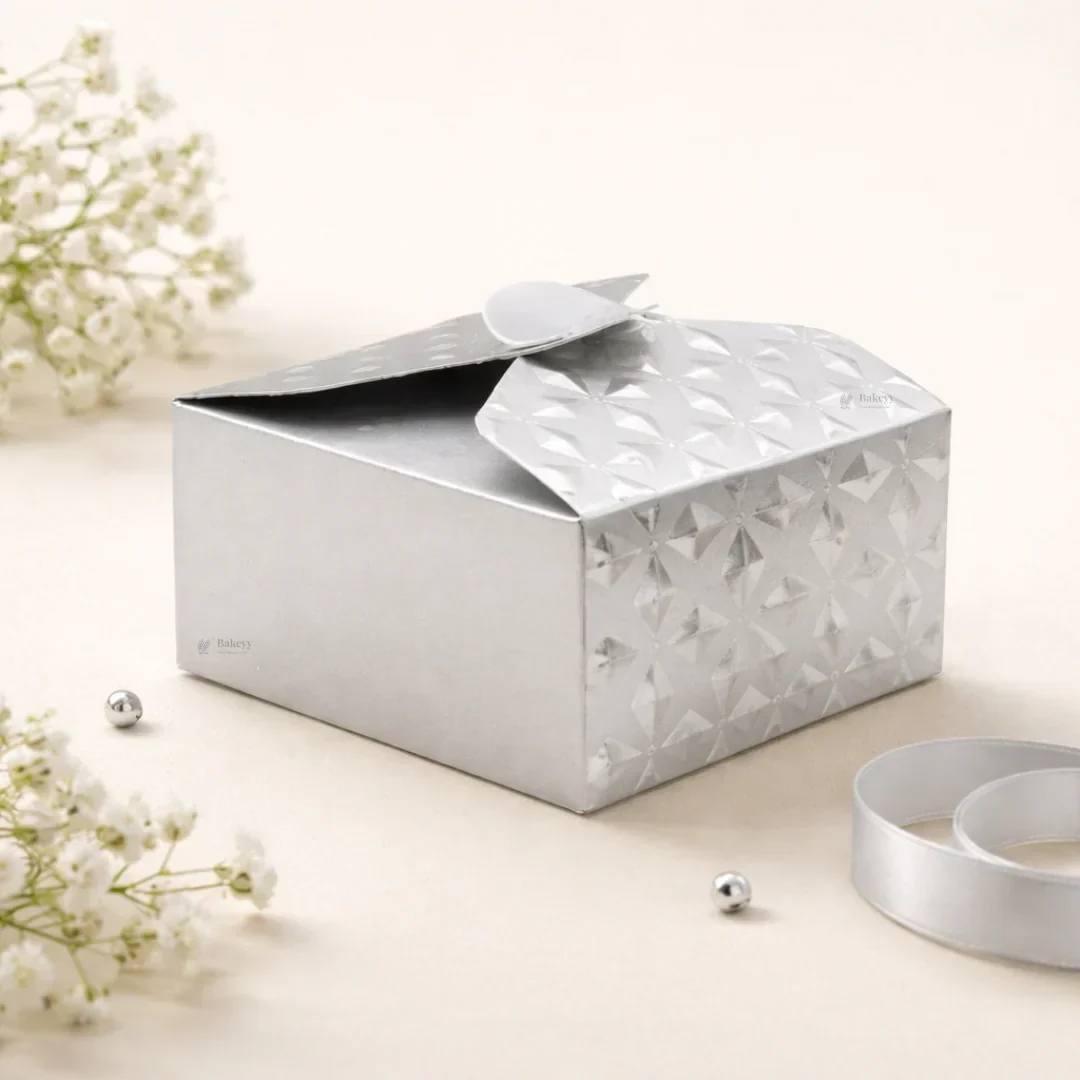 Geometric Flap Goodie Box | Textured Gift Packaging Box | Gold & Silver Available | Pack of 10 - Image 5