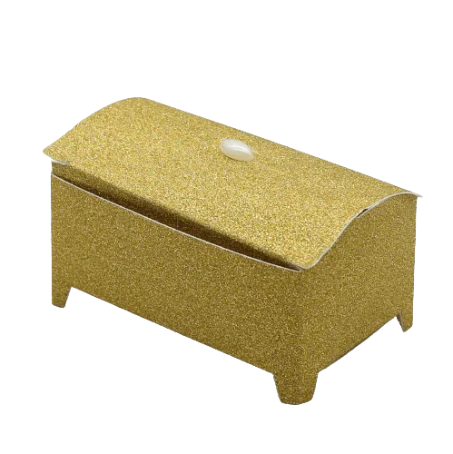 Golden Chest Gift Box – 10x6x5cm Glitter Finish Box for Chocolates, Dry Fruits & Diwali Return Gifts| Pack of 10 - Image 3