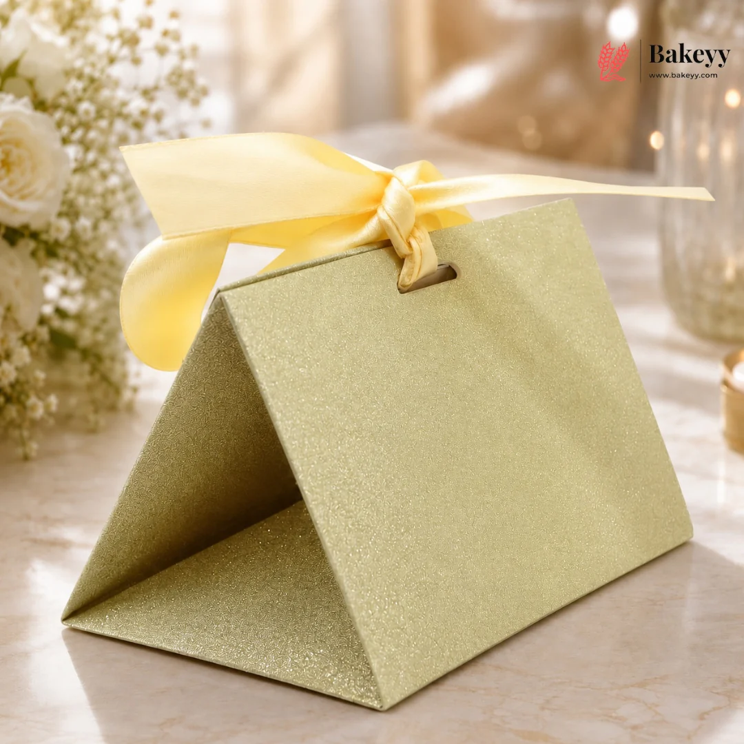 Gift Box Wedding Party Favor Box for Small Gift | Paper Box with Ribbon | Silver & Gold Color | Pack Of 10 - Image 3