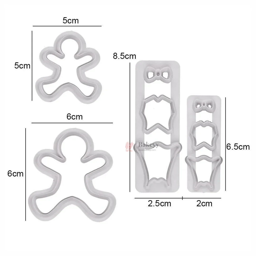 Gingerbread Man Cookie & Fondant Cutter Set | 4 Piece | Pack of 1 - Image 2