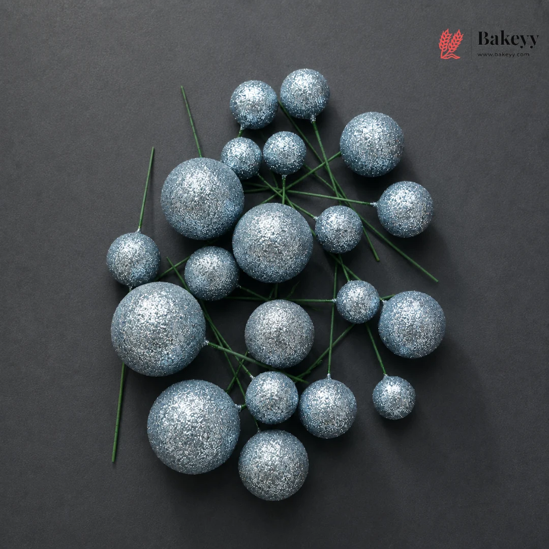 Glitter Faux Balls | Cakes, Bouquets, Hampers & Festive Decor | 20 Faux Ball Per Pack | Pack of 1 - Image 10
