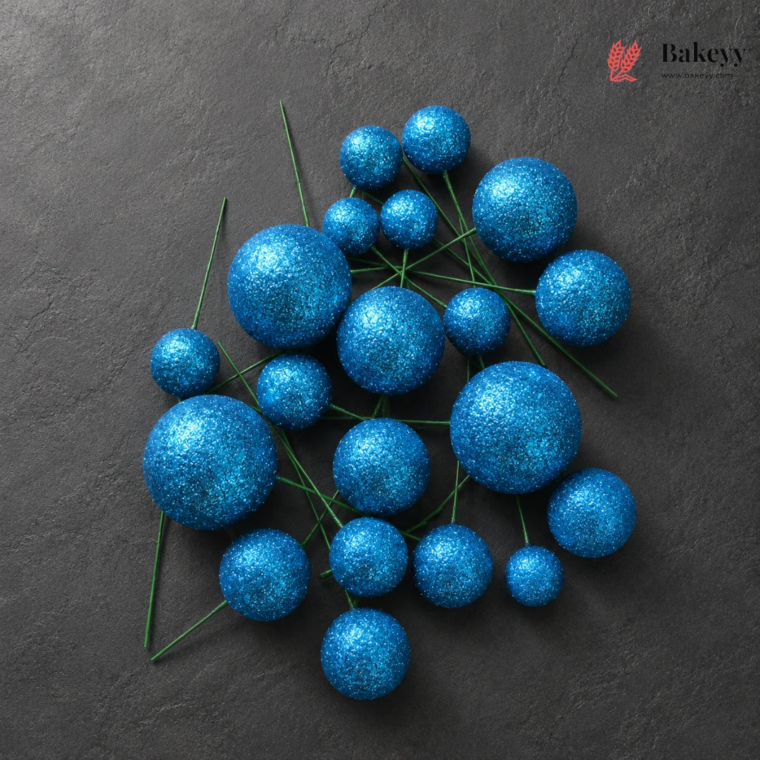 Glitter Faux Balls | Cakes, Bouquets, Hampers & Festive Decor | 20 Faux Ball Per Pack | Pack of 1 - Image 11