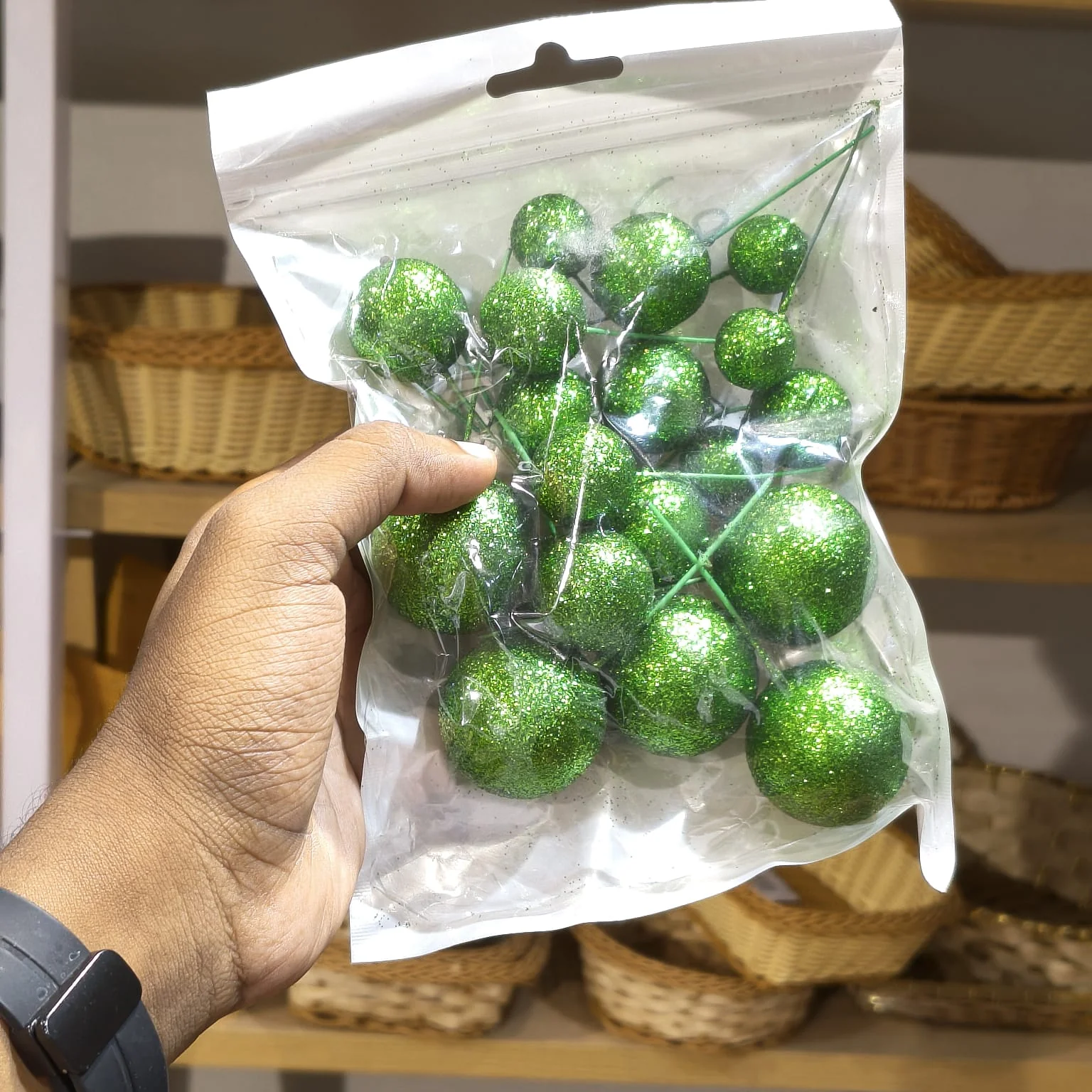 Glitter Faux Balls | Cakes, Bouquets, Hampers & Festive Decor | 20 Faux Ball Per Pack | Pack of 1 - Image 17
