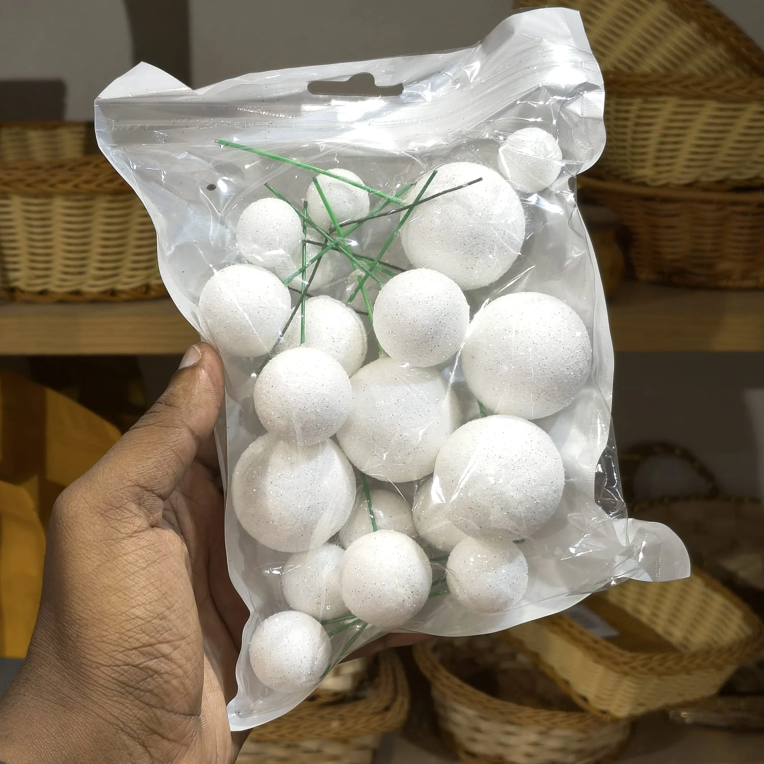 Glitter Faux Balls | Cakes, Bouquets, Hampers & Festive Decor | 20 Faux Ball Per Pack | Pack of 1 - Image 19