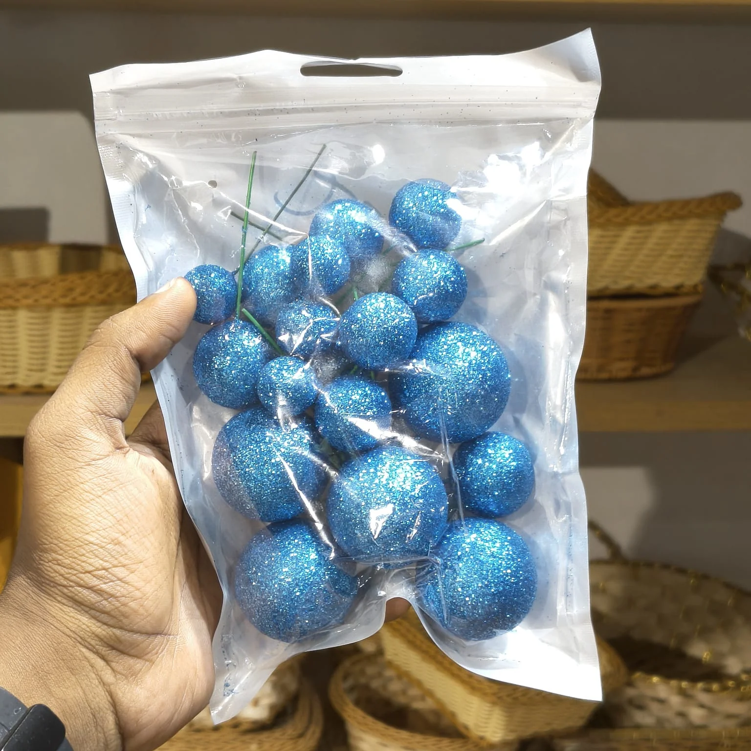 Glitter Faux Balls | Cakes, Bouquets, Hampers & Festive Decor | 20 Faux Ball Per Pack | Pack of 1 - Image 21