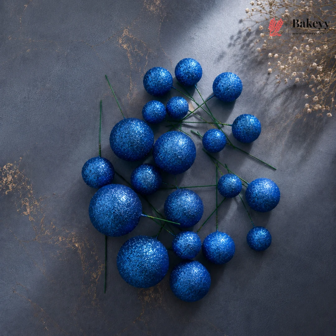 Glitter Faux Balls | Cakes, Bouquets, Hampers & Festive Decor | 20 Faux Ball Per Pack | Pack of 1 - Image 7