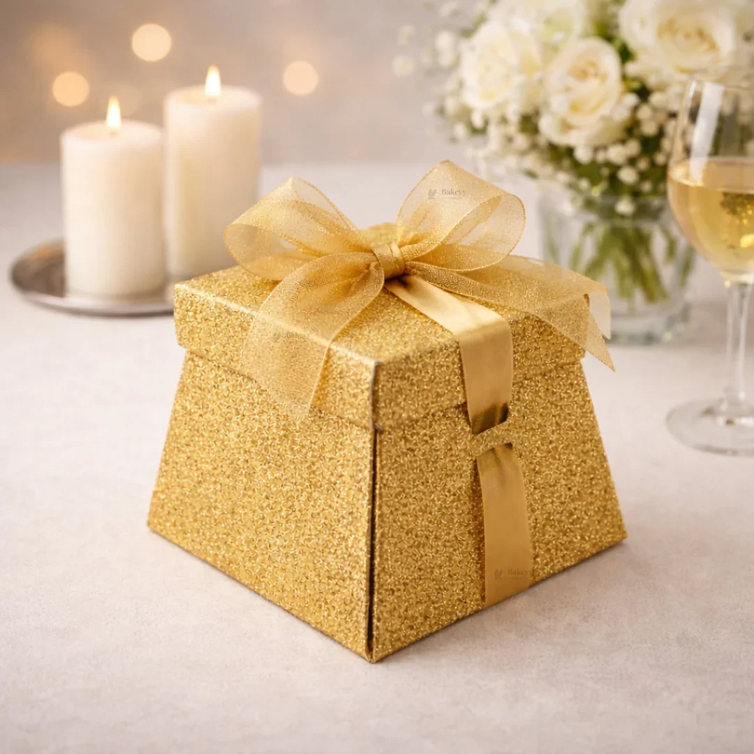 Glitter Gift Box with Ribbon | Premium Glitter Goodie Box | 3 Colors Available | Pack of 10 - Image 4
