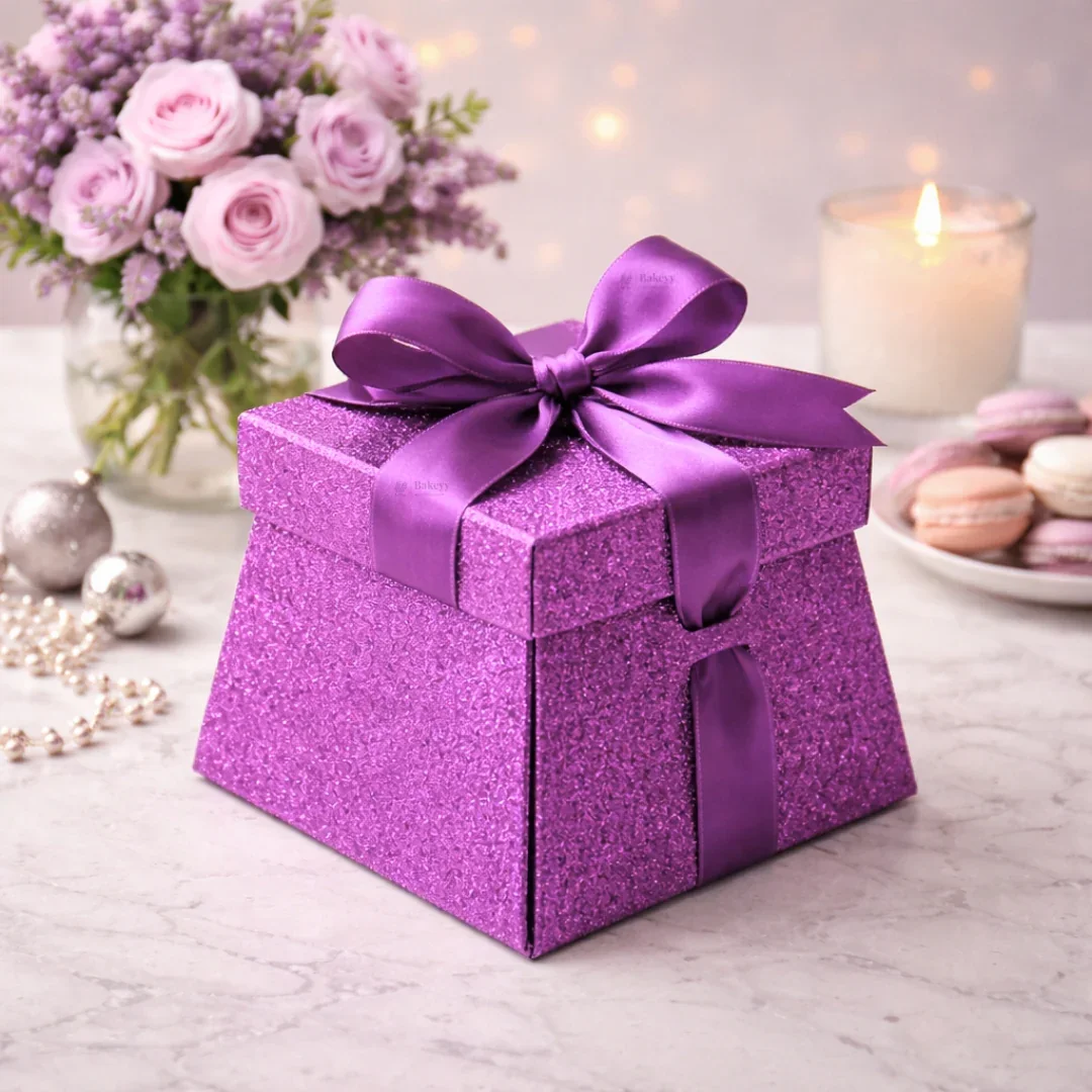 Glitter Gift Box with Ribbon | Premium Glitter Goodie Box | 3 Colors Available | Pack of 10 - Image 6