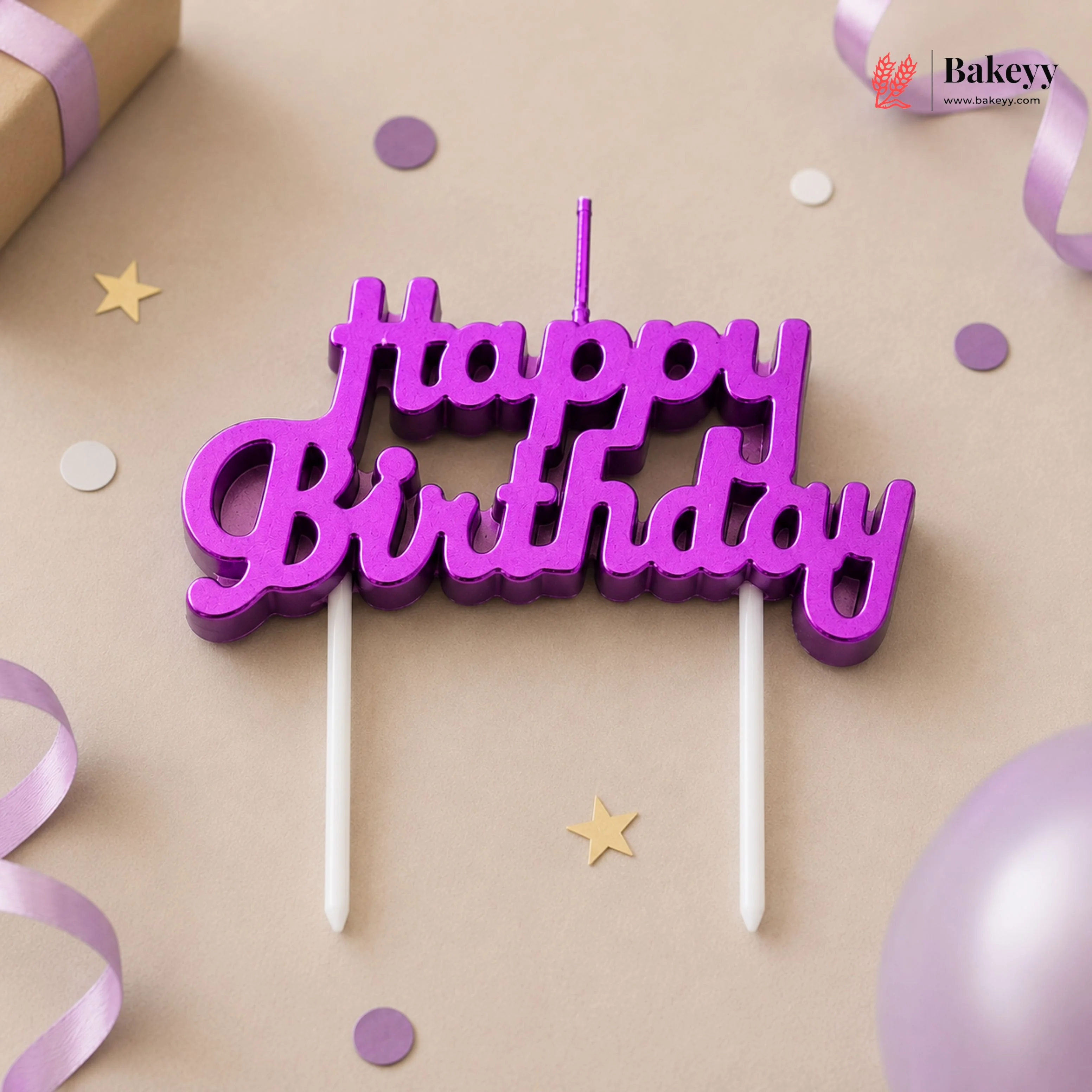 Happy Birthday Cake Topper | Multi-Color Elegant Party Decorations | Pack of 1 - Image 9