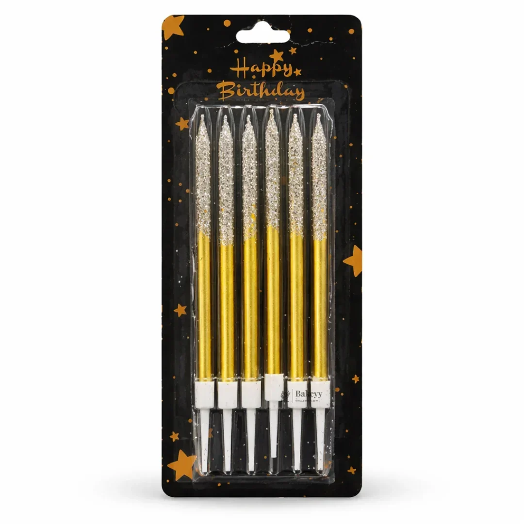 Glitter Metallic Celebration Candles | Pack of 6 - Image 3