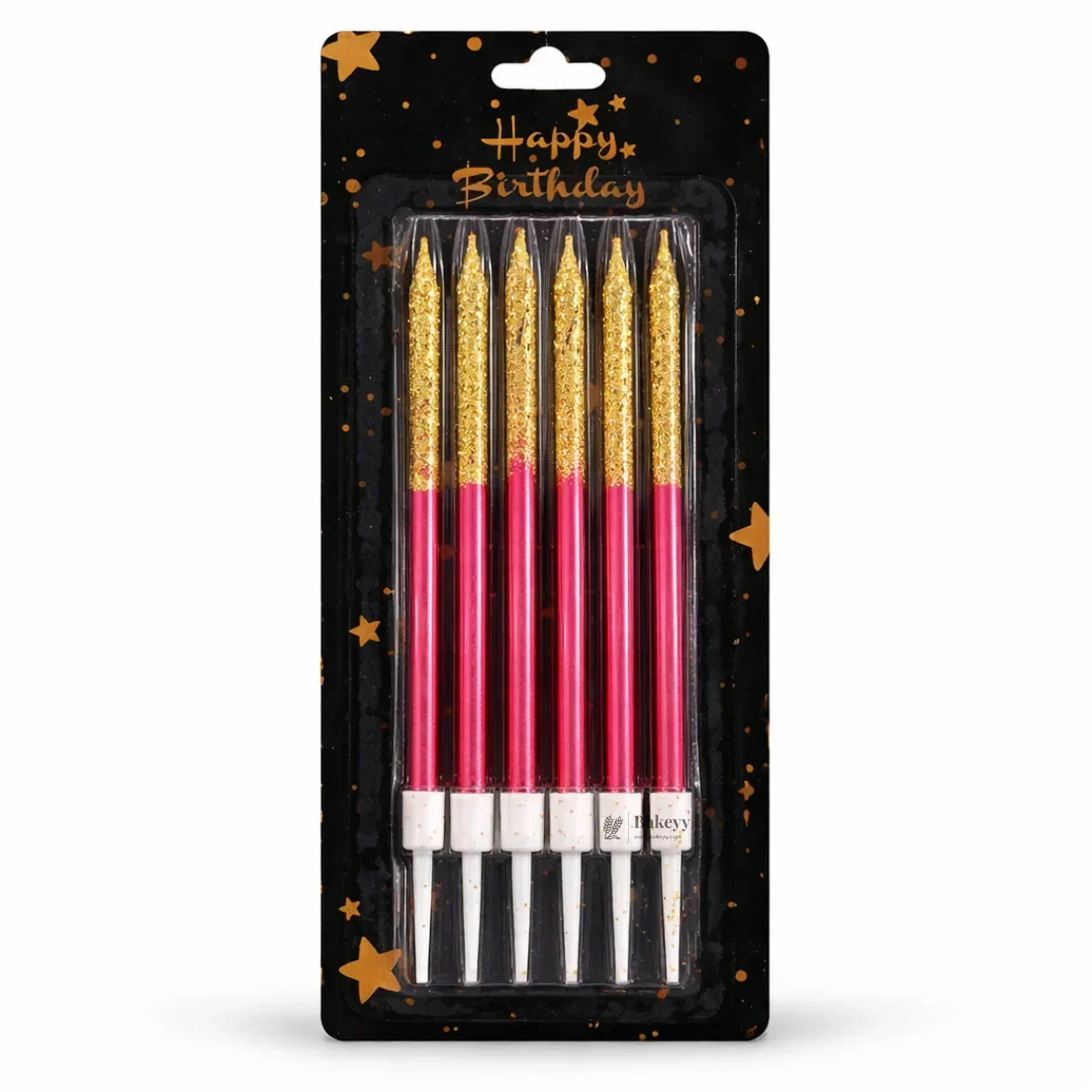 Glitter Metallic Celebration Candles | Pack of 6 - Image 4