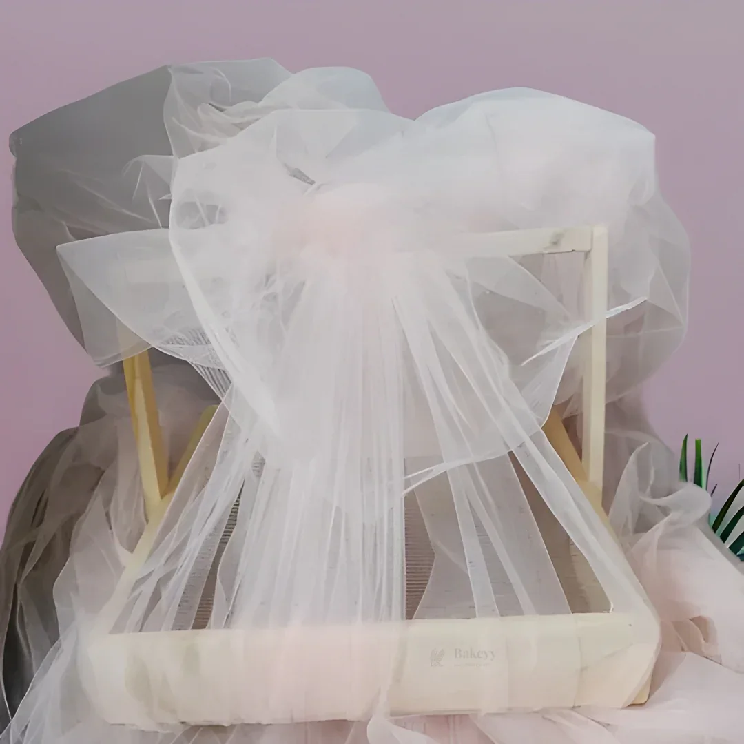 White Fabric Roll | Premium Net Fabric | Multipurpose Craft & Décor Material - Image 2