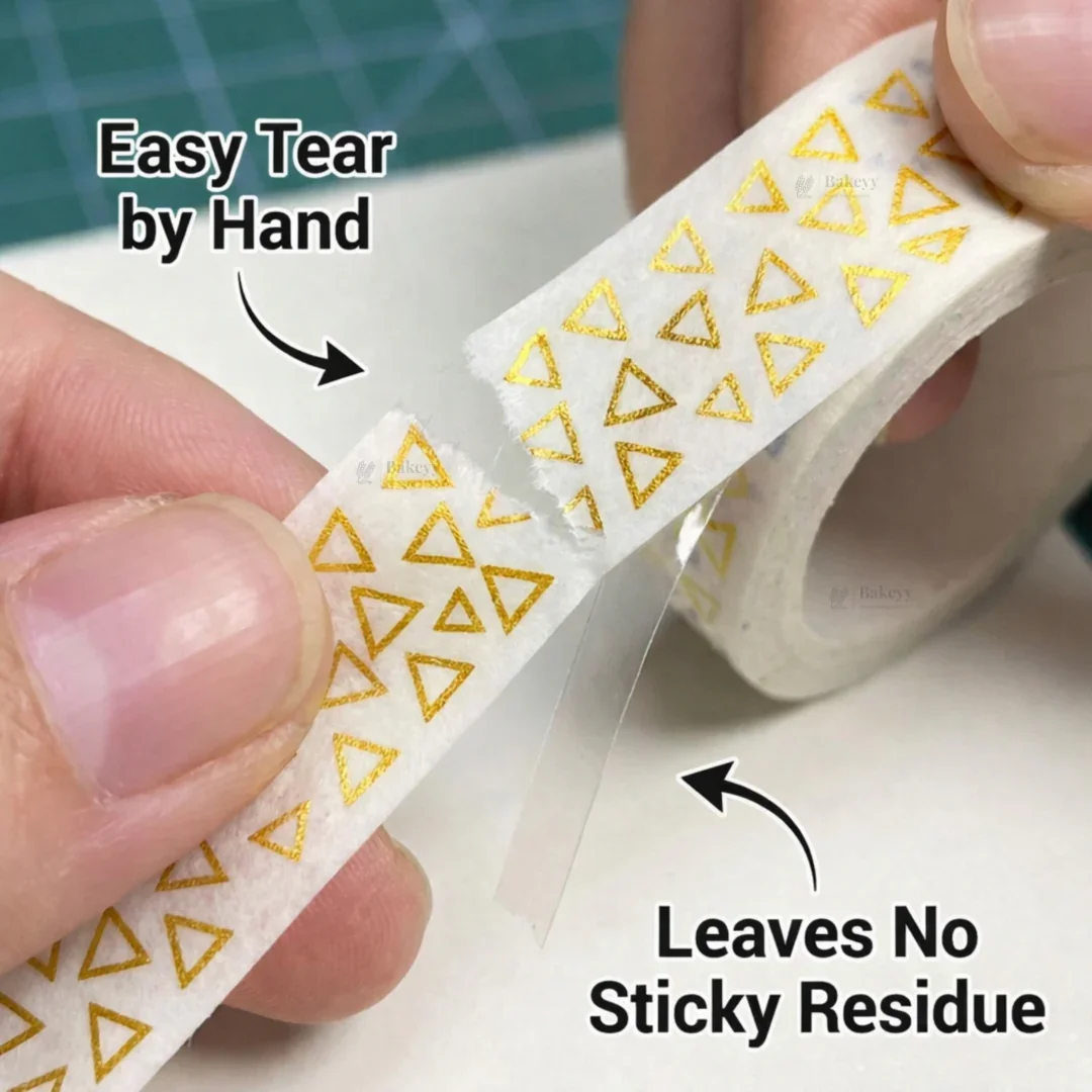 Gold Foil Decorative Washi Tape Set | Cake Decoration | 5 Pieces per Pack | Pack of 1 - Image 4