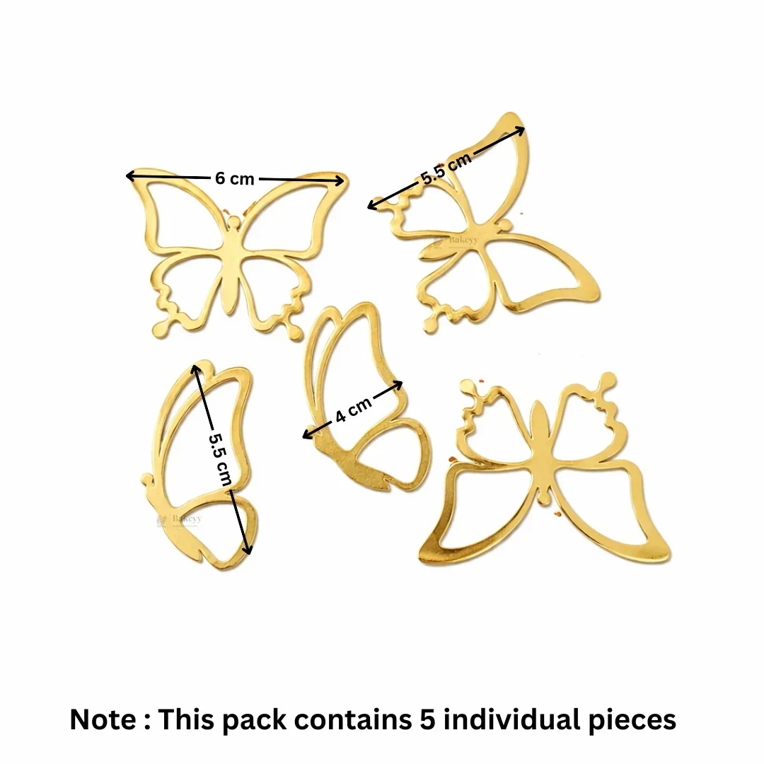Gold Metallic Cake Topper Cutouts Set | Assorted Designs for Cake Decoration | Pack of 1 - Image 10