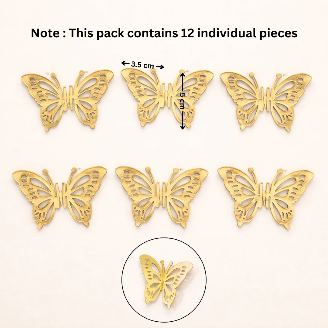 Gold Metallic Cake Topper Cutouts Set | Assorted Designs for Cake Decoration | Pack of 1 - Image 11