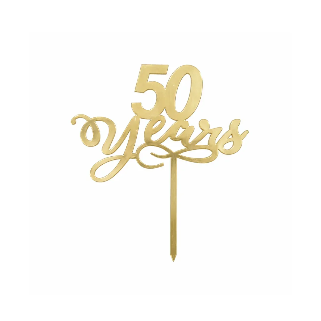 4 Inch | Gold Milestone Celebration Cake Topper | Timeless Birthday & Anniversary | Pack of 5 - Image 9