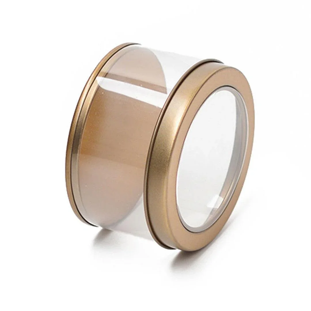 Gold Round Empty Decorative Acrylic Box | Gift Box | Chocolate Box | Pack of 1 - Image 3