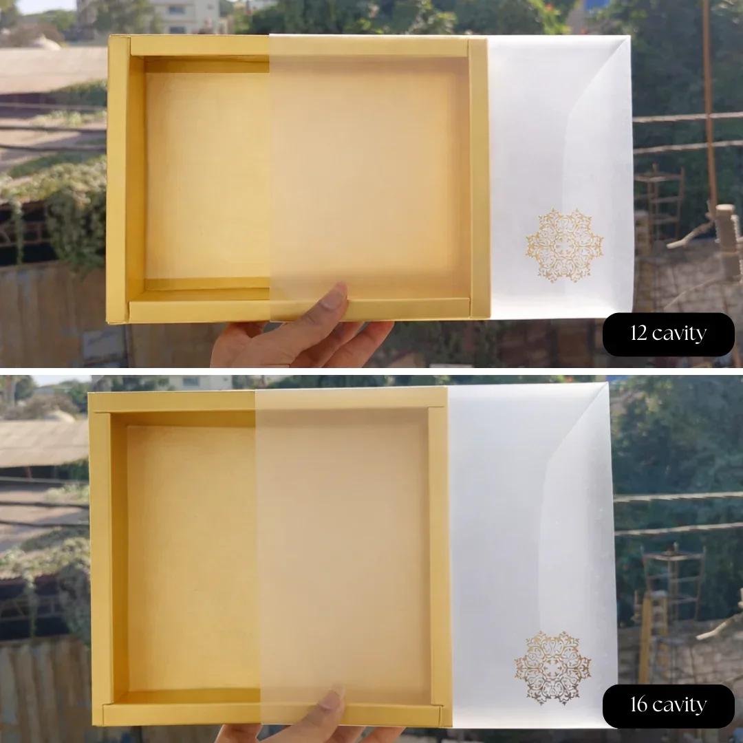 Gold Sliding Chocolate Box with Gold Cavity | Premium Gift Box for Chocolates | Pack of 10 - Image 2