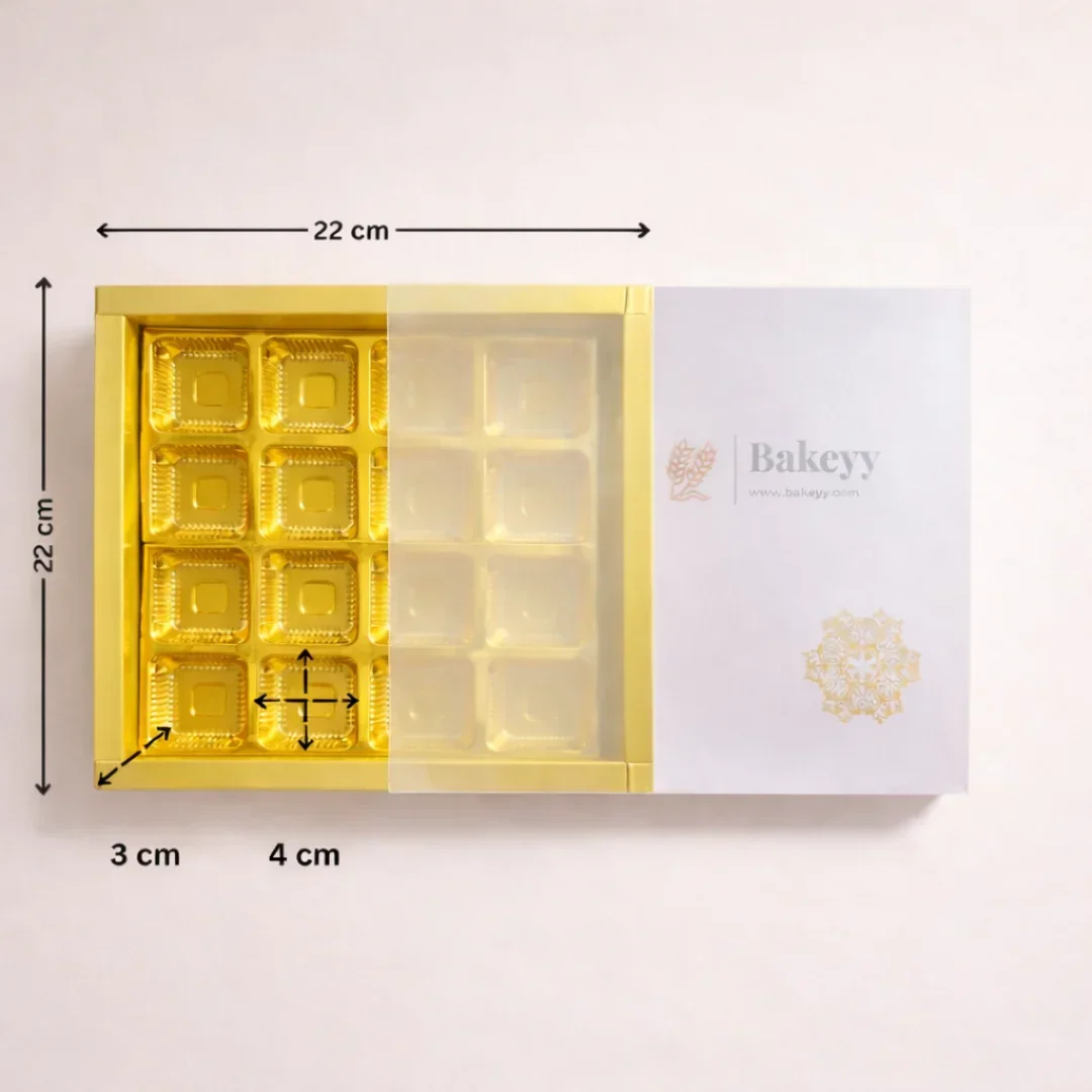 Gold Sliding Chocolate Box with Gold Cavity | Premium Gift Box for Chocolates | Pack of 10 - Image 4