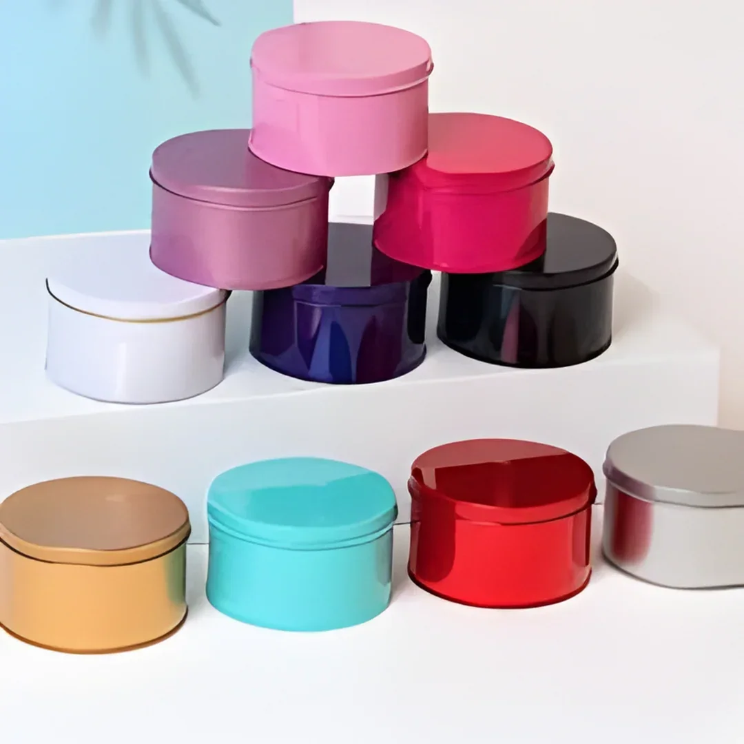 Color Plain Tin Boxes | Multiple Shape Option Available | Heart, Circle, Square Box | Empty Boxes | Chocolate and Small Gifts Box | Pack of 6 - Image 3
