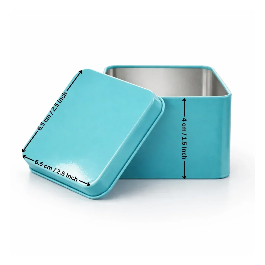 Color Plain Tin Boxes | Multiple Shape Option Available | Heart, Circle, Square Box | Empty Boxes | Chocolate and Small Gifts Box | Pack of 6 - Image 9