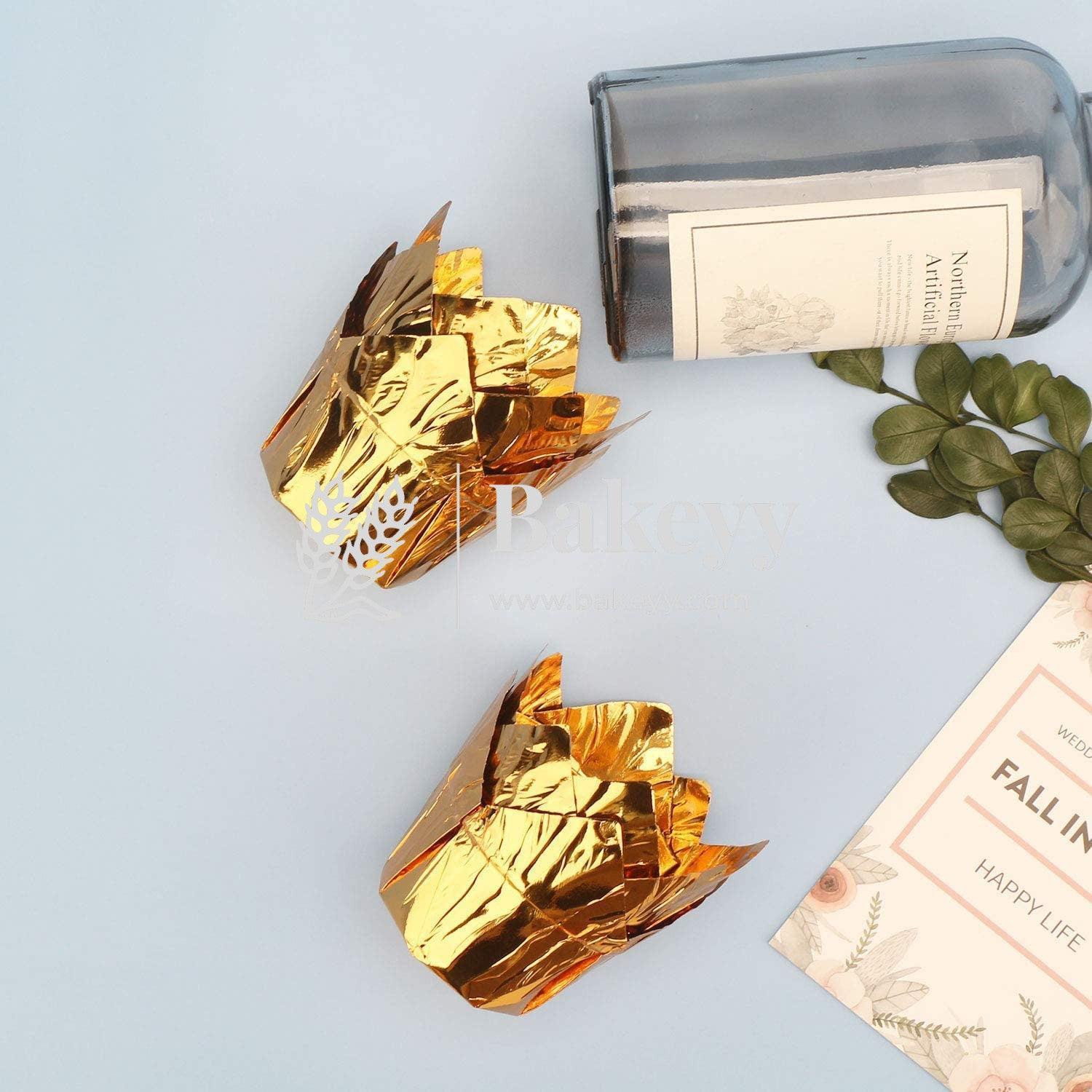 Gold Tulip Cup | Pack of 50 | Muffin Cup | Cupcake Liners - Image 5