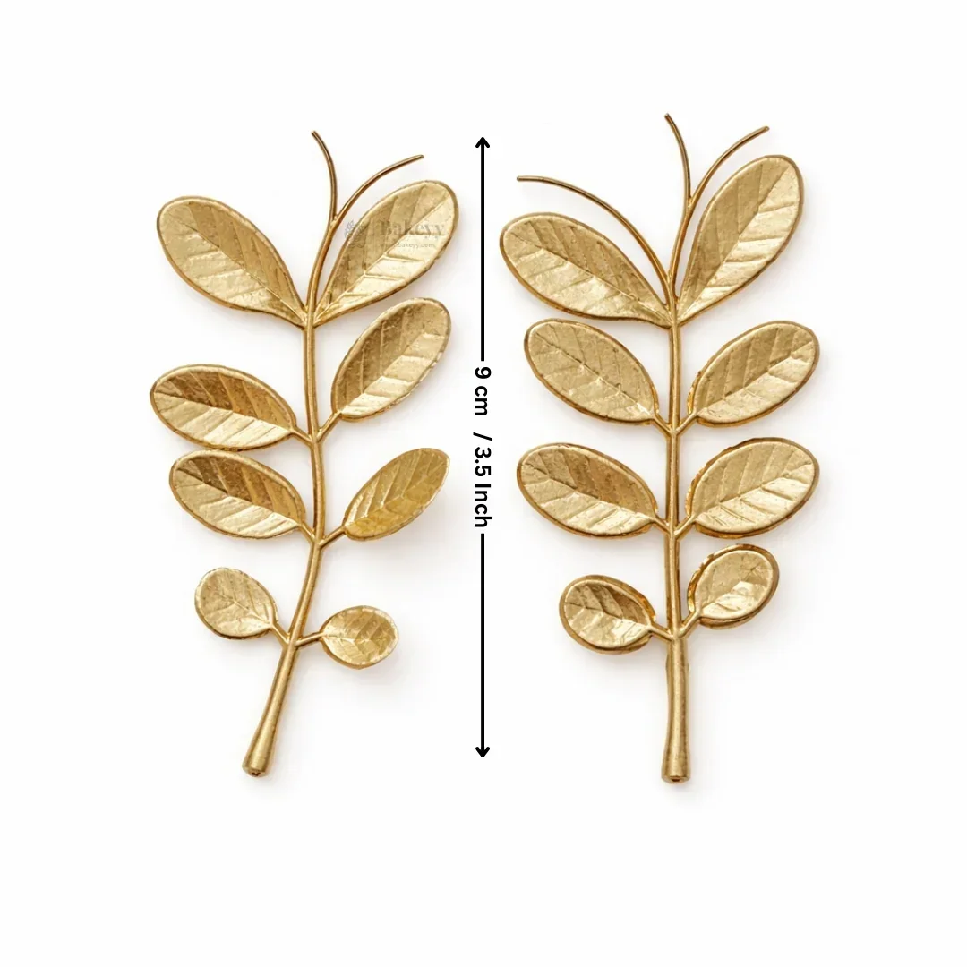 Golden Botanical Cake Toppers | Leaf & Floral Cake Décor | Assorted Designs | Pack of 1 - Image 4