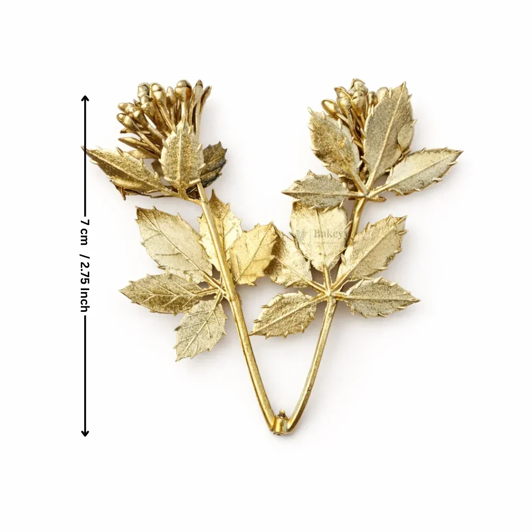 Golden Botanical Cake Toppers | Leaf & Floral Cake Décor | Assorted Designs | Pack of 1 - Image 7
