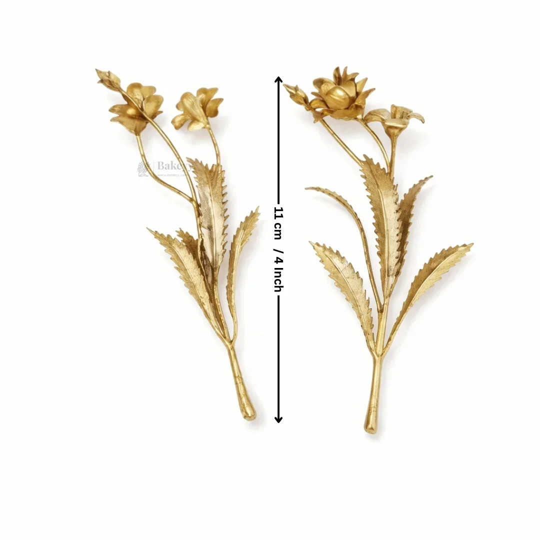 Golden Botanical Cake Toppers | Leaf & Floral Cake Décor | Assorted Designs | Pack of 1 - Image 9