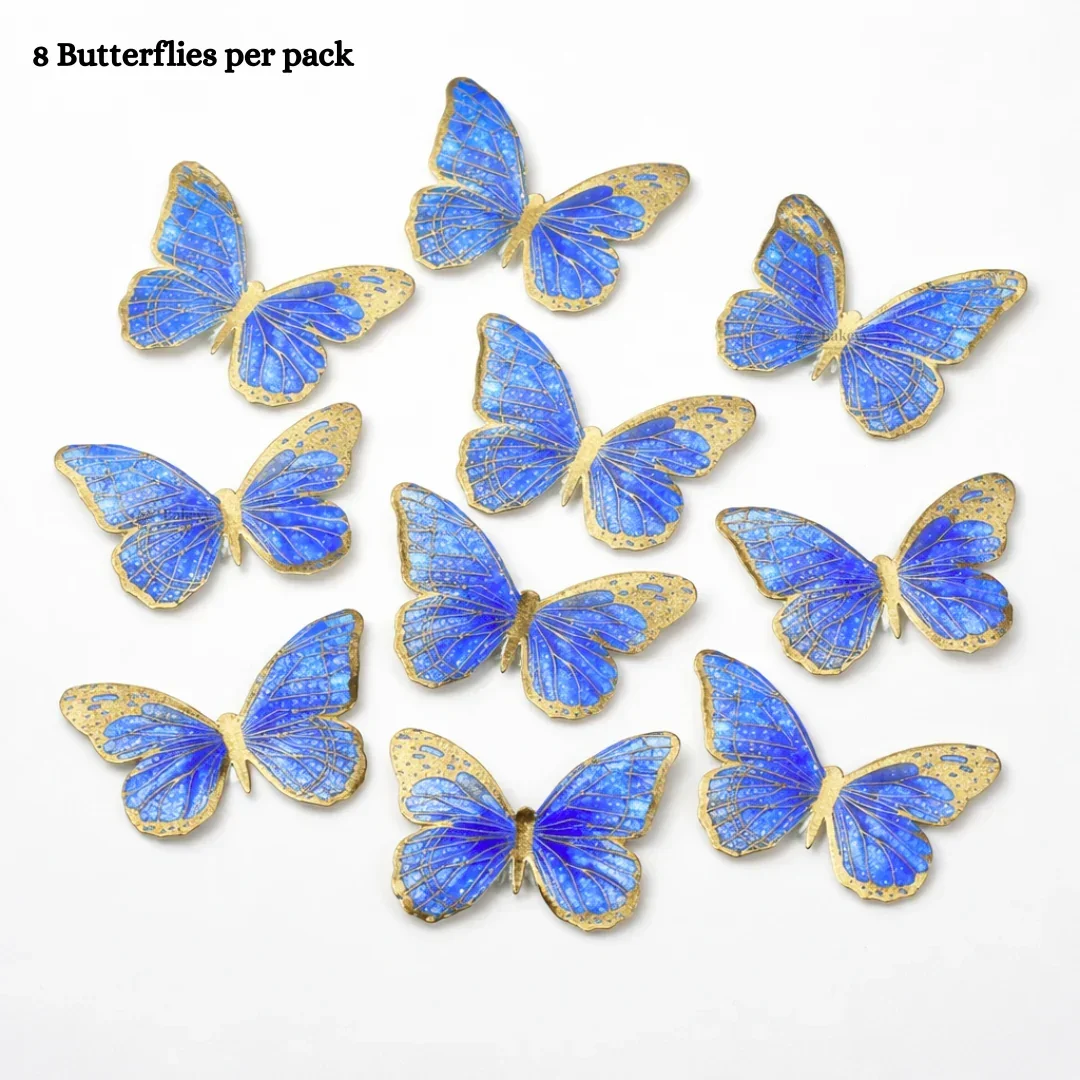 Gold-Embossed Vein Butterfly Toppers | Metallic Wing Line Detailing | Elegant Cake & Dessert Décor | Multiple Design Options Available | Pack of 10 - Image 4