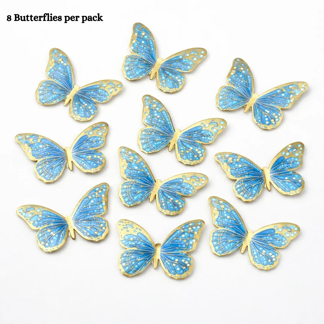 Gold-Embossed Vein Butterfly Toppers | Metallic Wing Line Detailing | Elegant Cake & Dessert Décor | Multiple Design Options Available | Pack of 10 - Image 5