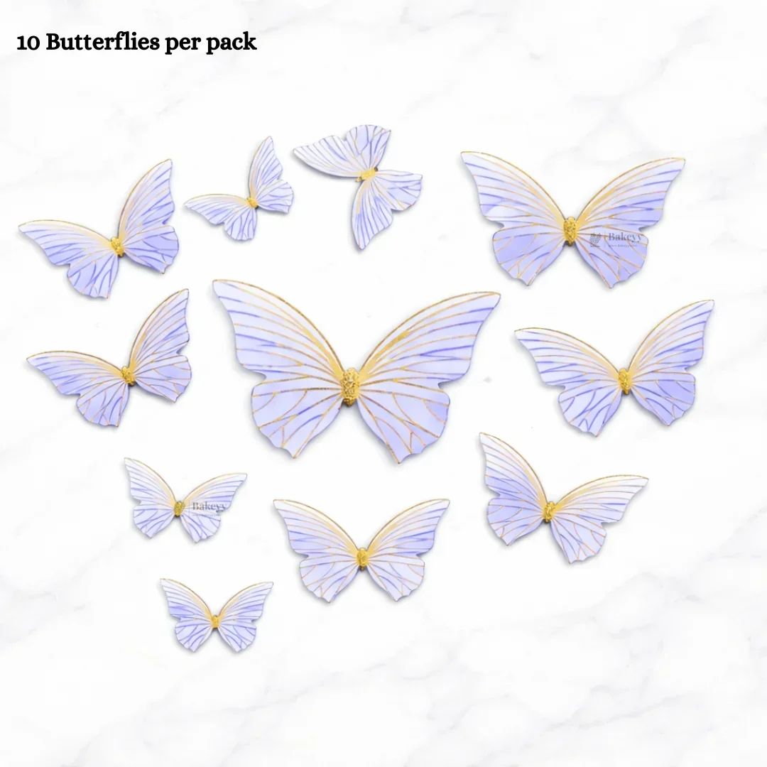 Gold-Embossed Vein Butterfly Toppers | Metallic Wing Line Detailing | Elegant Cake & Dessert Décor | Multiple Design Options Available | Pack of 10 - Image 6