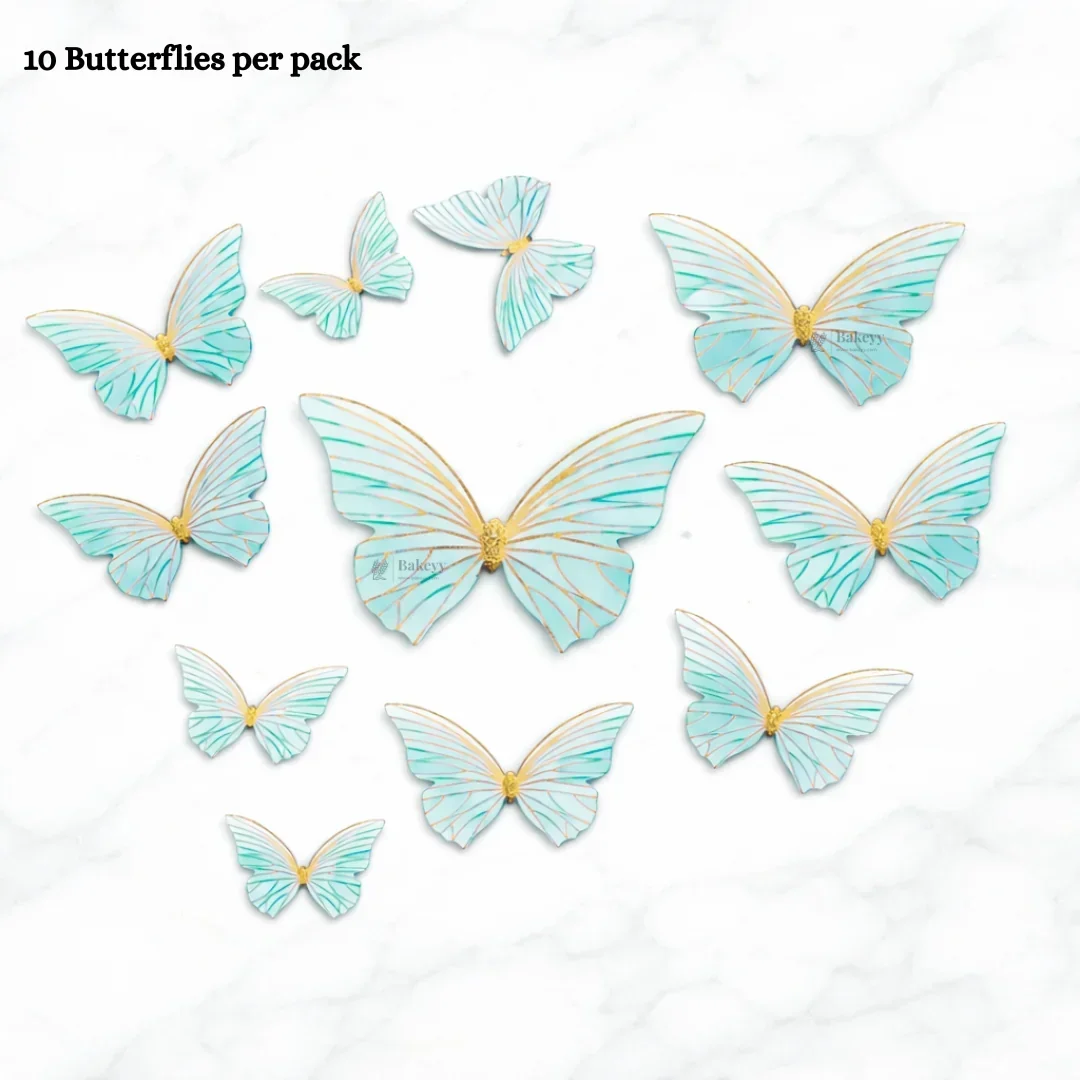 Gold-Embossed Vein Butterfly Toppers | Metallic Wing Line Detailing | Elegant Cake & Dessert Décor | Multiple Design Options Available | Pack of 10 - Image 7