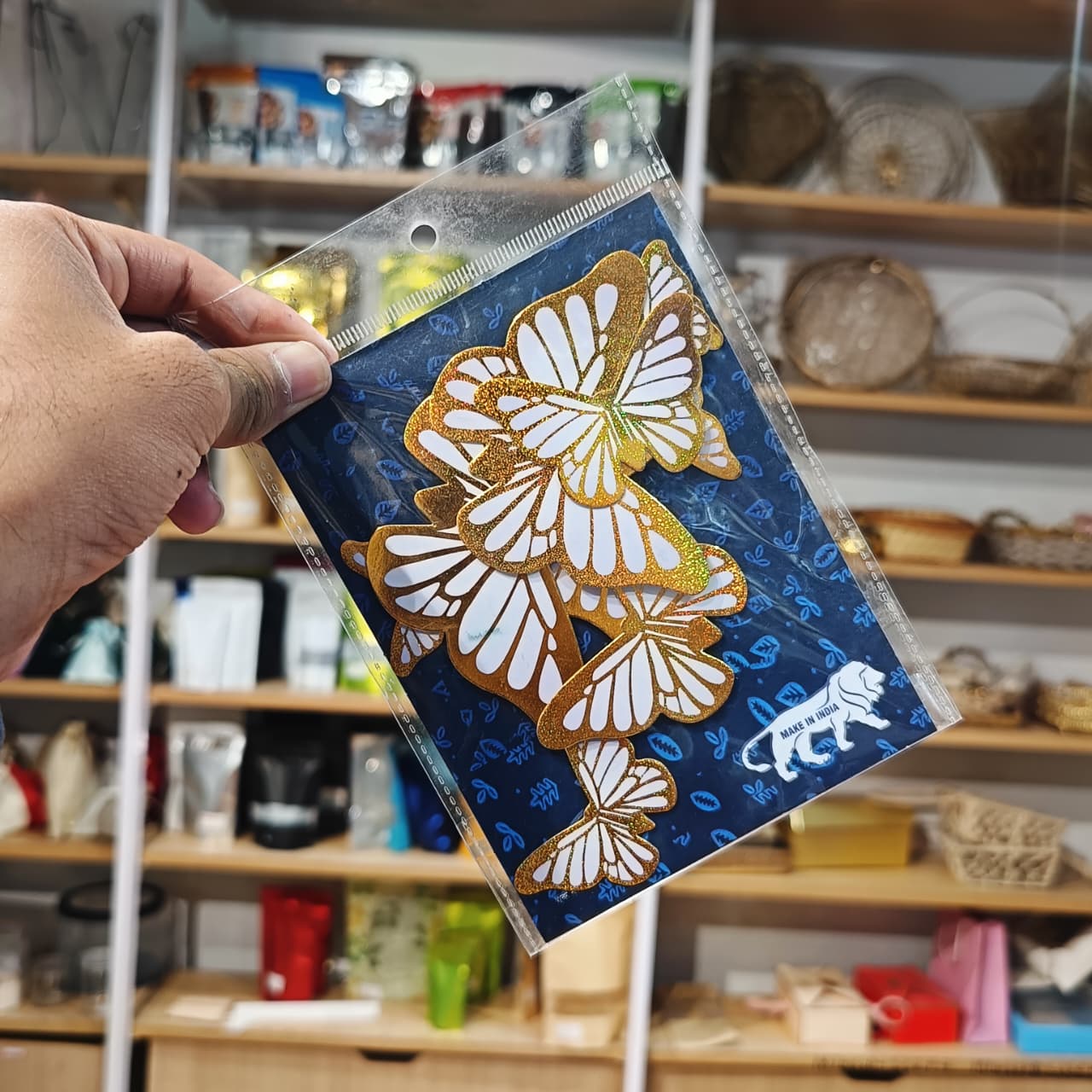 Golden Glitter Paper Butterfly Topper | Available in 3 Sizes | 10 Pcs | Pack of 1 - Image 9