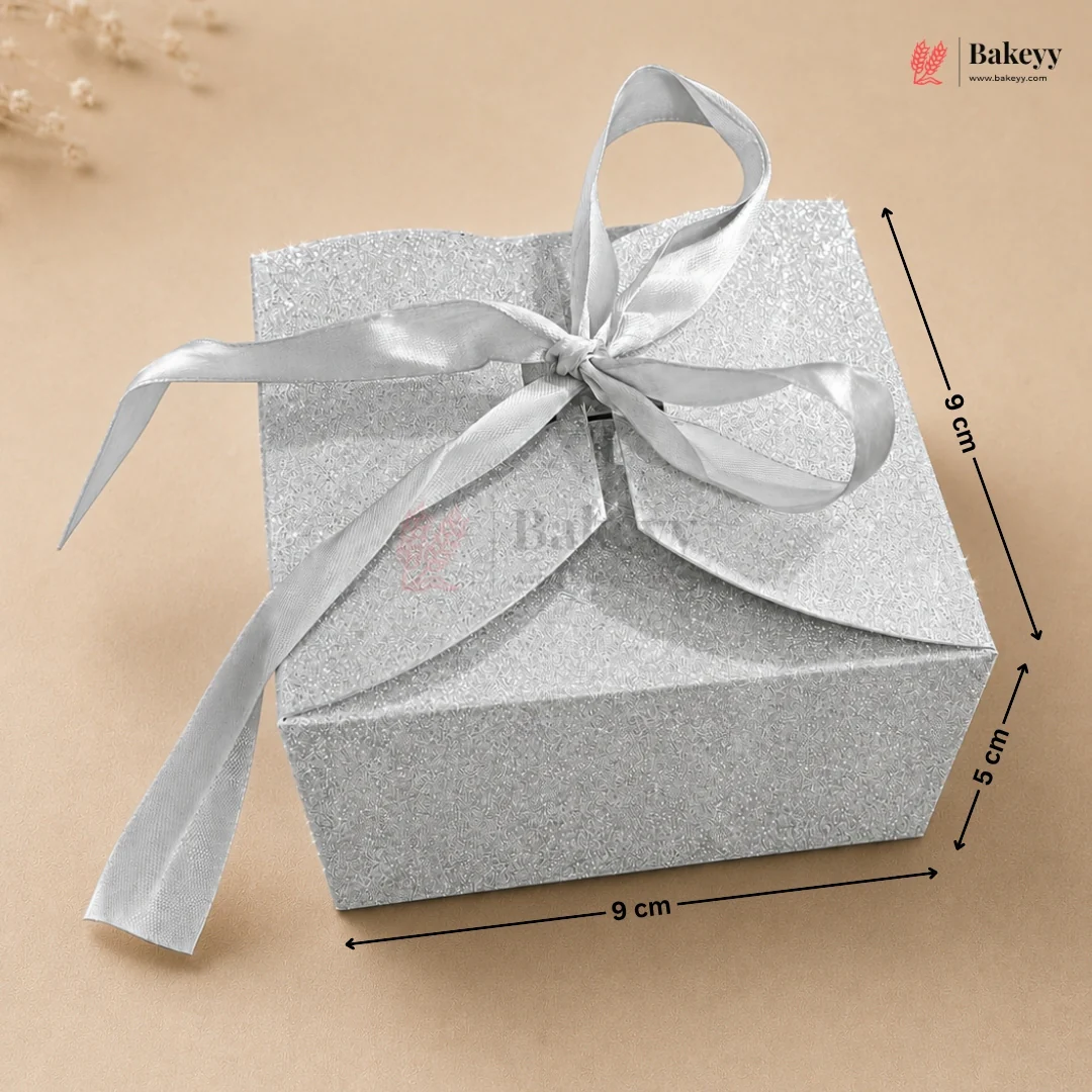 Goodie Box | Chocolate Packing with Glitter Box | Silver Colour | Pack Of 10 - Image 3