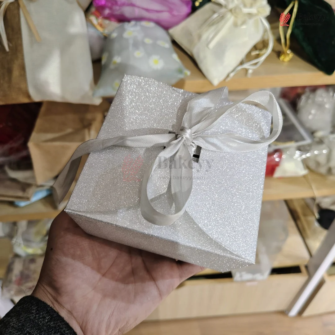 Goodie Box | Chocolate Packing with Glitter Box | Silver Colour | Pack Of 10 - Image 4